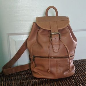 Vintage Marlboro Leather Bucket Style Backpack